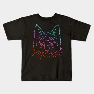 Cat Face In Colors Kids T-Shirt